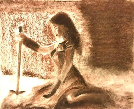 charcoal- myths and legends - divine feminine