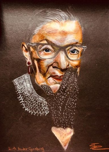 color pencil portrait drawing - real stories - strong women