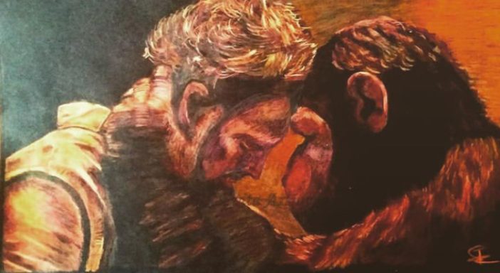 color pencil drawing - myths and legends - divine masculine