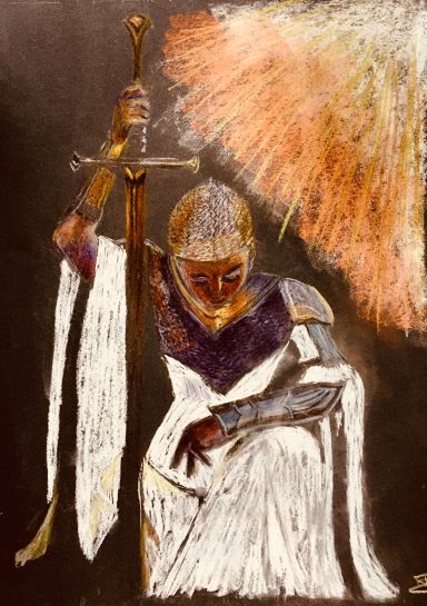 color pencil drawing - myths and legends - Divine feminine