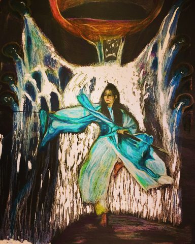 color pencil drawing - myths and legends - divine feminine