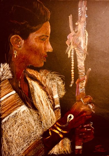 color pencil drawing - myths and legends - divine feminine